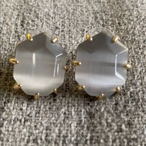 Kendra Scott Gray large stone stud earrings